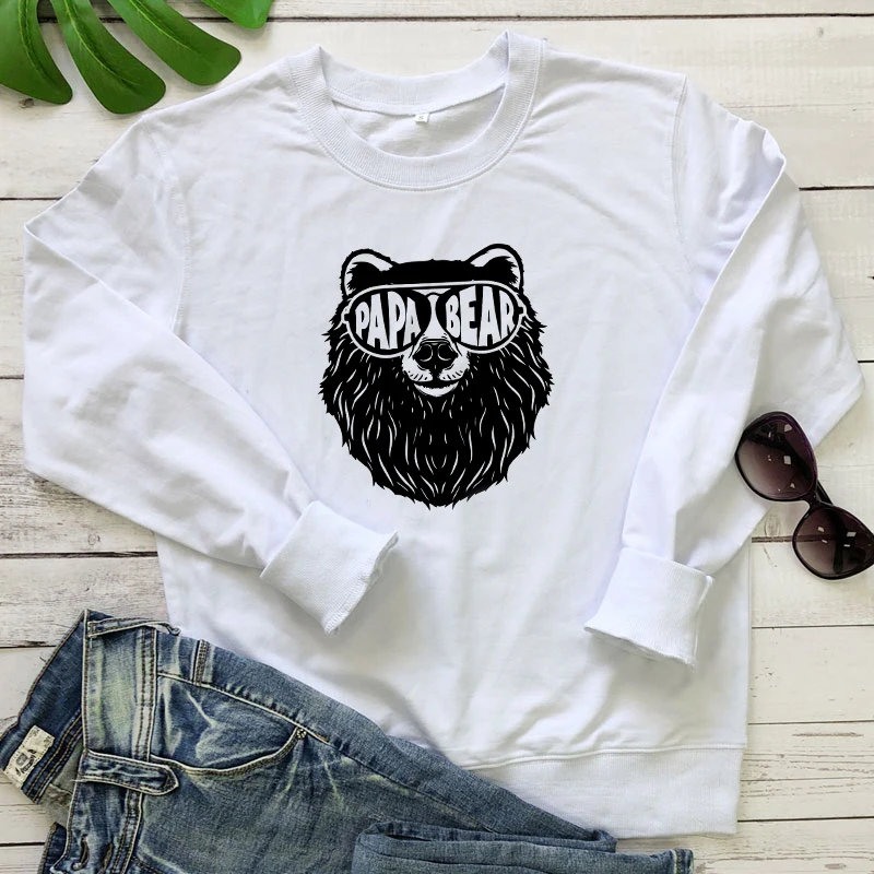 Papa Bear 100% хлопковый свитшот забавные Father's Day Подарочный пуловер свободного