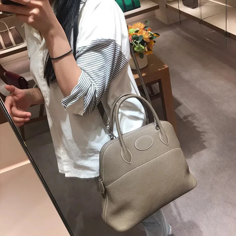 

Women New Fashion Cowhide Leather Shell Bag Office Ladies Packing Handbag Casual Totes Colors Vintage Shoulder Crossbody Bags