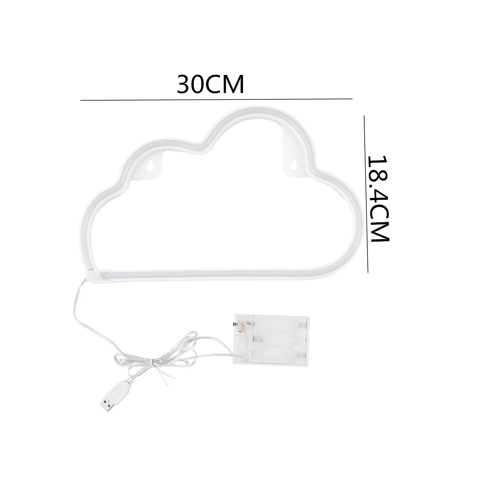 

Home Decor Usb Battery Box Dual-use Cloud Shape Latex Neon Light Atmosphere Night Light Party Decoration Neon Atmosphere Light