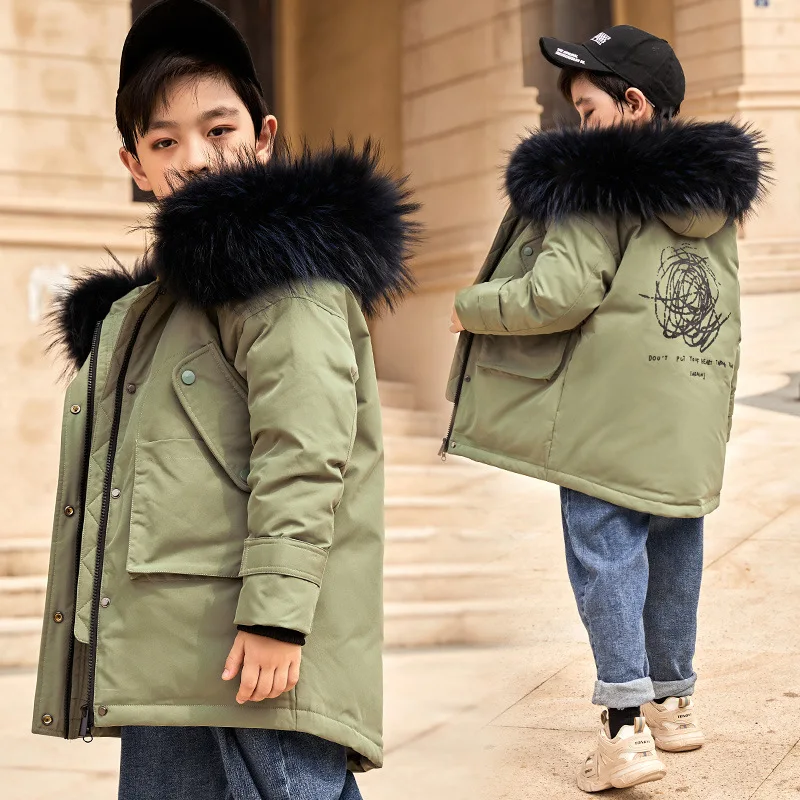 Пуховик детский зимний с капюшоном на возраст 6-12 лет