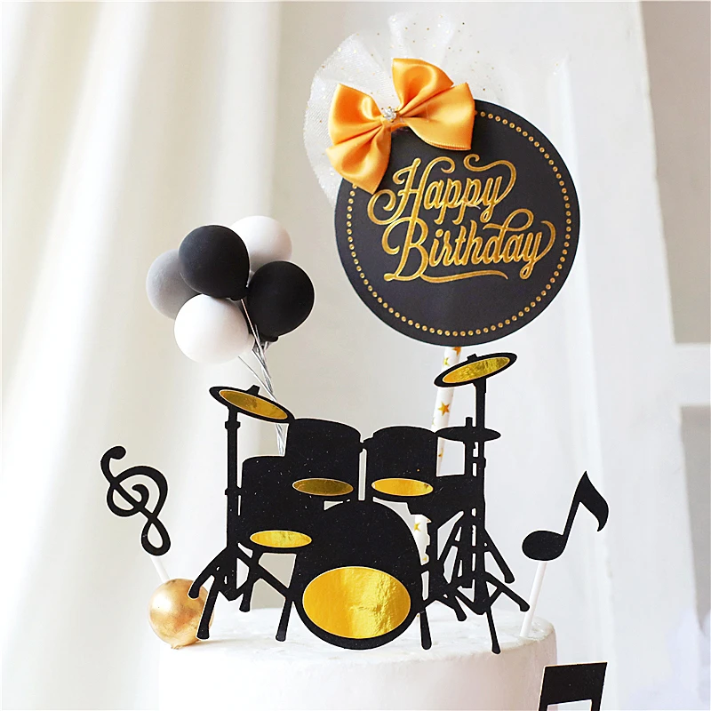 Веер музыкальной группы на день рождения с надписью руку Топпер для торта мужчин