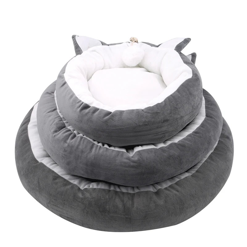 Домашнее животное кошка кровать уши гнездо мягкое теплое моющееся Круглый