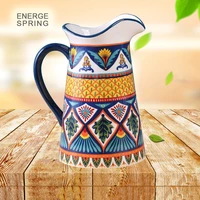 1600ml ceramic cold kettle european hand painted water bottle high capacity high temperature resistance household cold kettle
