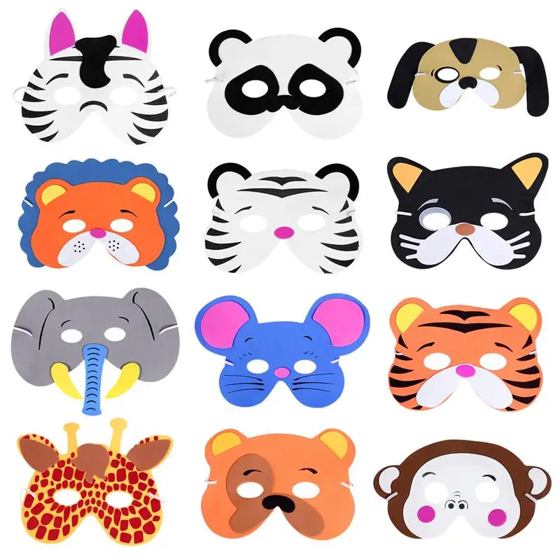 12 шт. маска для лица с животными детей праздничный костюм на день рождения | Дом и