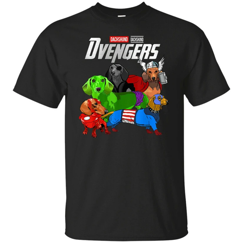 Dvengers футболки со смешным Собака Такса Мужская футболка Размеры S 3Xl Удобная