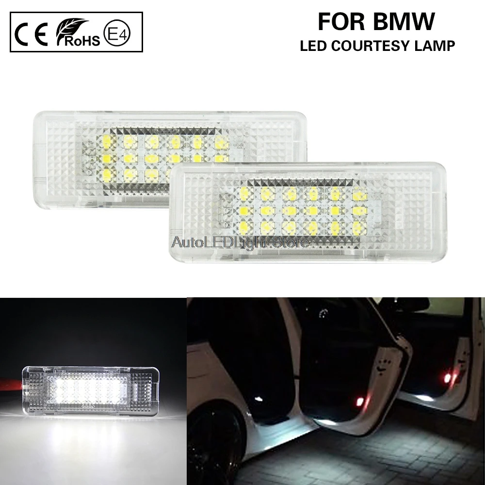 

A Pair LED Courtesy Lamp Error Free 18-SMD LED Lights Lamps Bulbs 6000K Cool White Car Accessories For FOR BMW E39 E52/Z8 E53/X5
