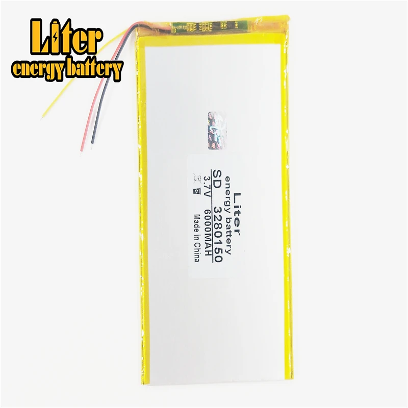 

3 line 3.7V 6000mAH 3280150 3580150 Li-ion battery for tablet pc,GPS,mp3,mp4,cell phone,speaker