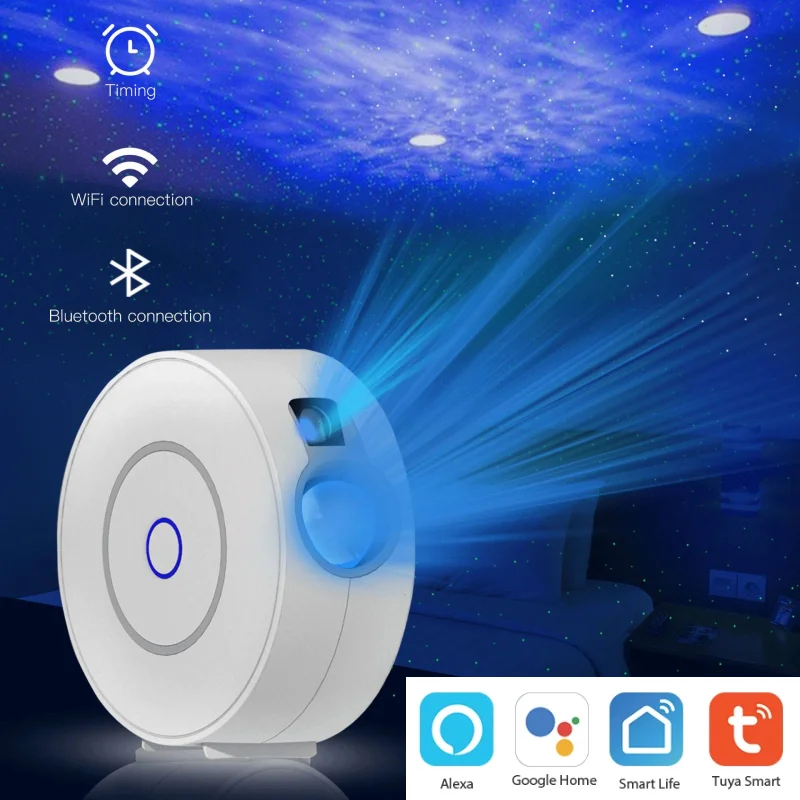 

Tuya Smart Star Projector WiFi Laser Starry Sky Projector Waving Night Light Led Colorful APP Wireless Control Alexa Compatible