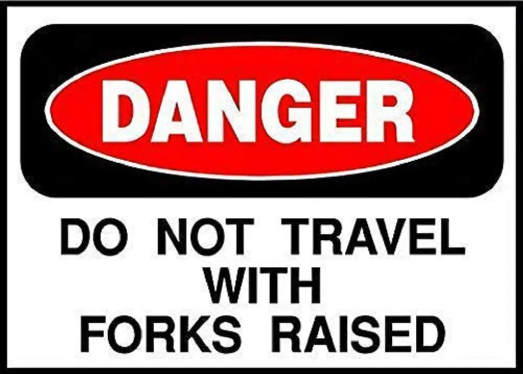 

Funny Metal Tin Sign Man Cave Garage Decor 12 x 8 Inches Do Not Travel with Forks Raised Danger Warning Caution Aluminum