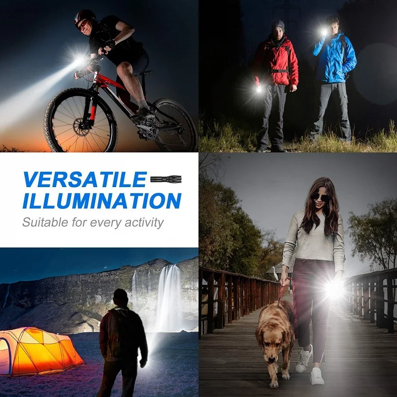 

Pocketman 8000Lm Xhp70 LED Flashlight Zoomable USB Rechargeable Power Display Waterproof Camping Torch Use 18650 26650 Battery