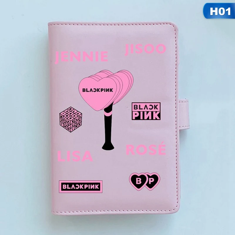 BLACKPINK SEVENTEEN GOT7 TWICE EXO блокнот PU блокнот вокруг того же абзаца канцелярские принадлежности - Цвет: 01