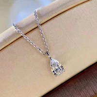 women light luxury 0 75ct pigeon egg white necklace high carbon diamond water drop 925 sterling silver chain necklace jewelry