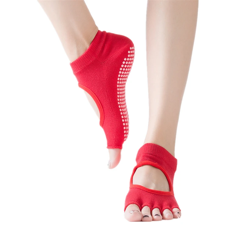 

Professional Yoga Socks for Women Non-Slip Grips Open Toes and Instep Sports Socks Ideal for Pilates Pure Barre Ballet Dance