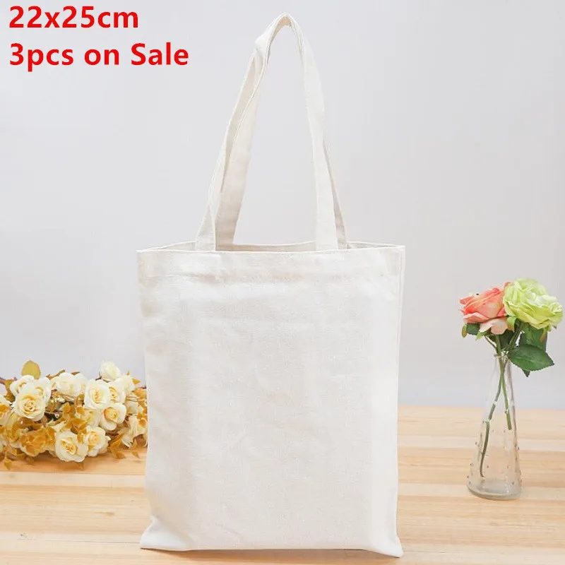

ANGIETPYE 3pcs 22x25cm On Sale Canvas Bag Reusable Blank Bag Gift Bag New Promotion Bags Fashion Eco Friendly Reusable Bags