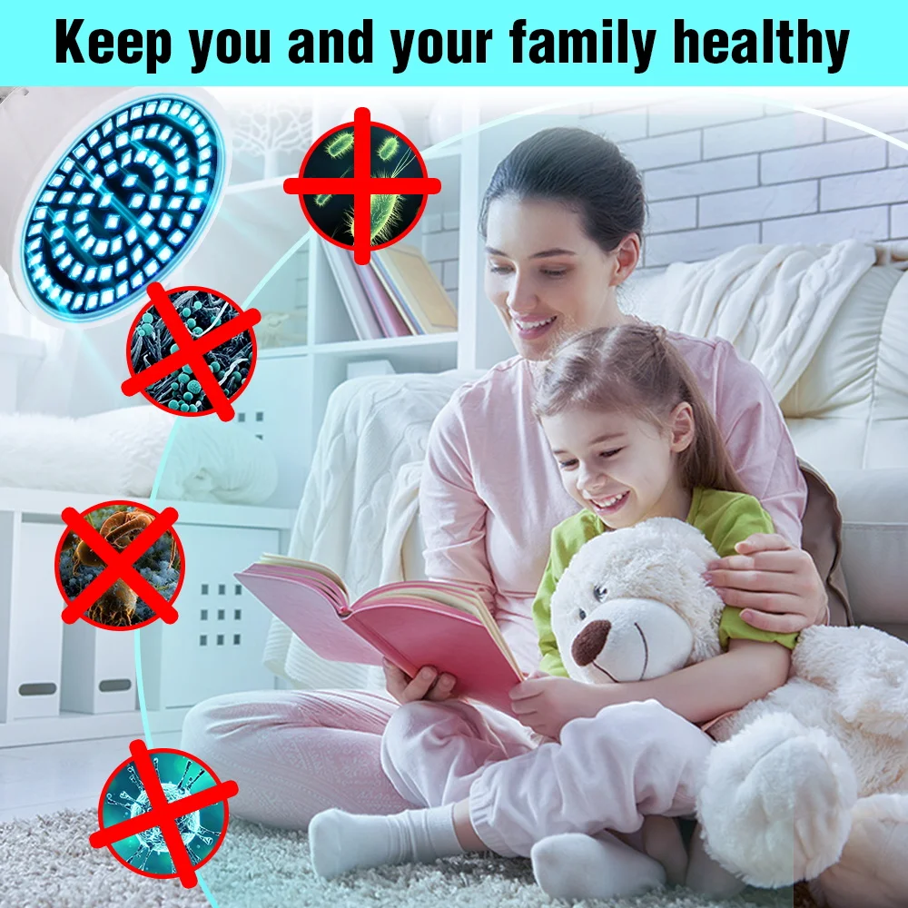 UVC бактерицидный светодиодный светильник E27 дезинфекционный бактериальный