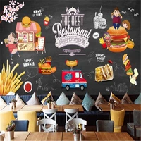 custom hot dog burgers western fast food restaurant background wall mural wallpaper 3d snack bar hamburger pizza wall paper 3d