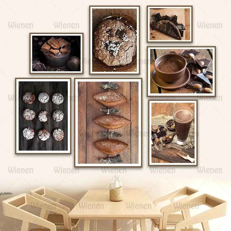 

Canvas Painting Bread Chocolate Cookies Dessert Posters And Prints Nordic Style Wall Art Pictures For Living Room Kitchen Decor