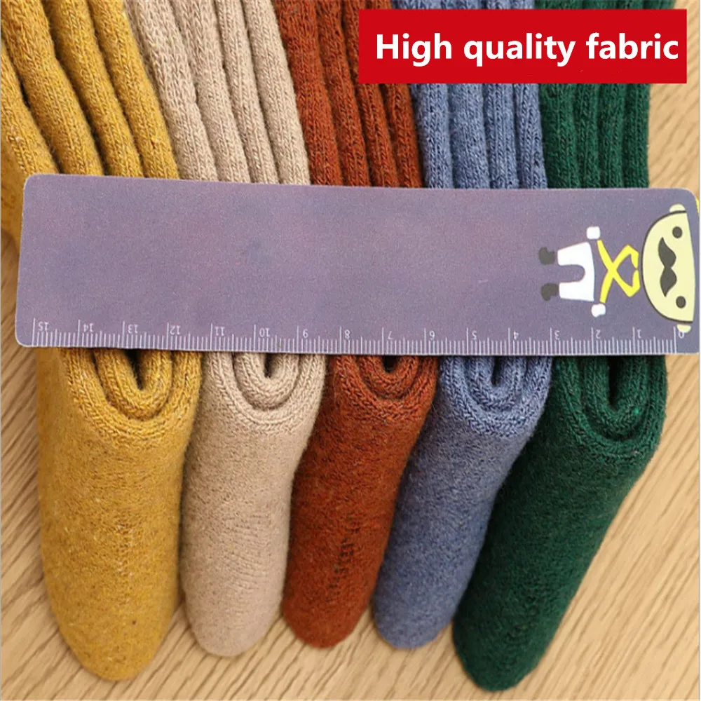 5 Pairs/set of Winter Warm Socks, Women's Thickened Warmth, Soft Solid Color Socks, Cotton Snow Fleece Boots, Floor Socks
