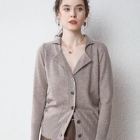 lapel wool cardigan women tops 2021 fallwinter new product pure wool sweater large size loose pullover casual knitwear jr 215