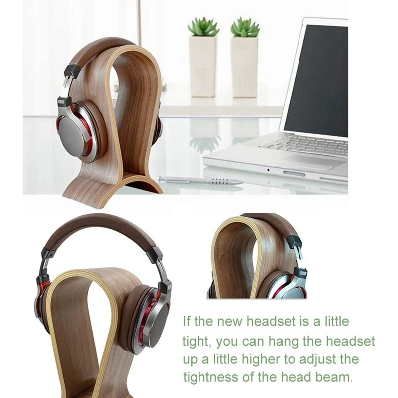 

Wooden Headset Stand Gaming Headphone Display Holder Hanger for AKG/Beyerdynamic/Logitech/HyperX/Sony PS4 Headphones