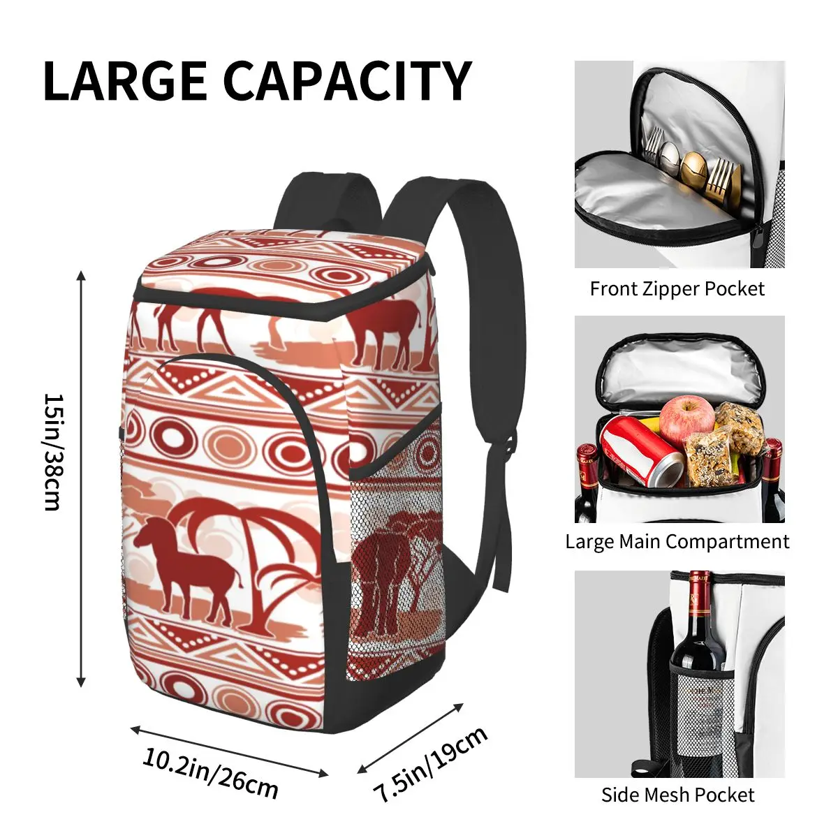 picnic cooler backpack african style waterproof thermo bag refrigerator fresh keeping thermal insulated bag free global shipping