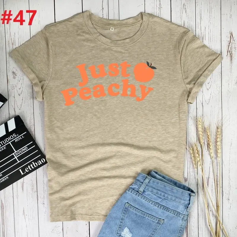 

Just Peachy Print Women T-shirt Short Sleeve Casual Femme T-shirt Summer Loose Tee Tops for Women Camisetas De Mujer
