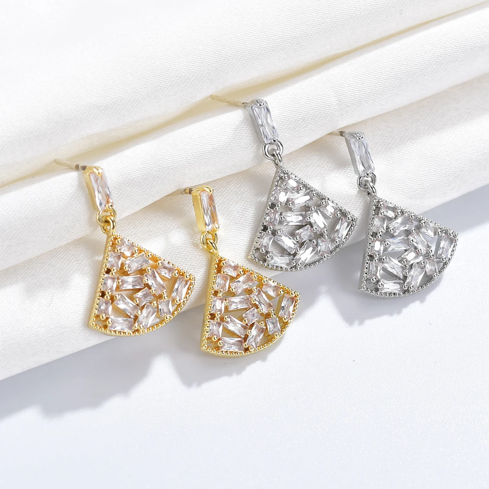 Роскошные золотые серьги с кристаллами циркония 2021 для женщин модные капли