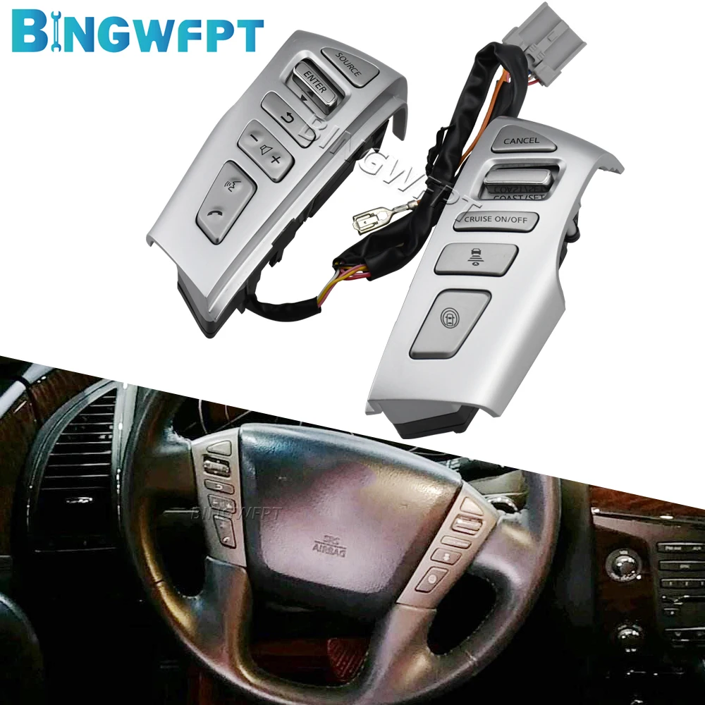 

Кнопка громкости телефона, Bluetooth, круиз-контроль для Nissan патруль Y62 2012-2018, Многофункциональная кнопка рулевого колеса, переключатель