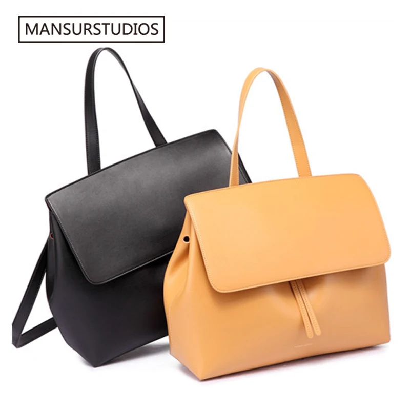 Классическая сумка на плечо MANSURSTUDIOS женская кожаная Mansur из натуральной кожи тоут