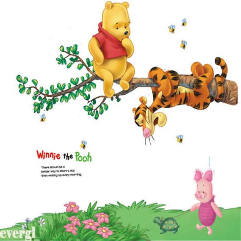Симпатичный типа сделай себе сам медведя Винни Пух Тигра стены Стикеры ПВХ Декор