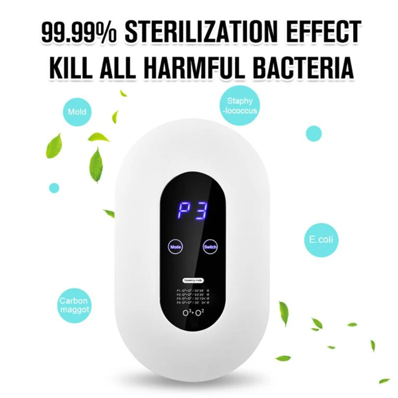 

220V Smart Formaldehyde O3 Air Purifier Household Room Kitchen Toilet Deodorant Deodorizer Ozone Generator Deaerator GasDetector