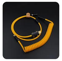 geekcable hand made customized keyboard data cable rear aviation plug black hardware electrophoresis yellow type c keyboard