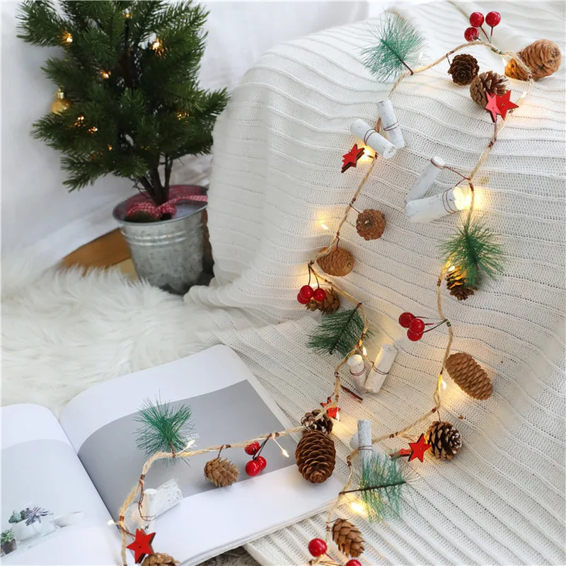 

Merry Christmas Decorations for Home 2021 2m 20 Led Garland Fairy Lights Christmas Tree Ornaments Navidad 2021 Xmas Decoration