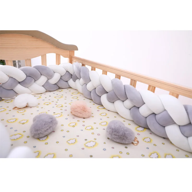 

2M Crib Fence Crib Bumper Crib Bumper Knotted Woven Newborn Crib Fence Woven Plush Crib Crib Fence Crib Decoration Products