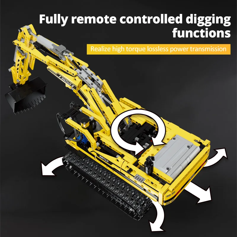 

City New Technical Remote Control Excavator Moc Model Building Blocks Engineering RC Car Assemble Bricks Toys for Children Boys