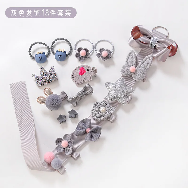 18 шт заколка для волос девочек аксессуары детская лента лук заколки Мультяшные