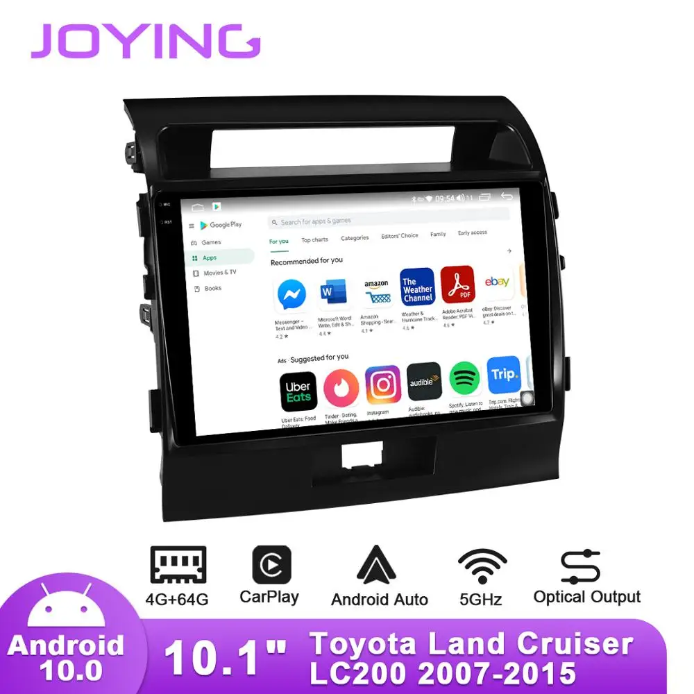 

Joying 10.1" Android10 Car Radio for Toyota Land Cruiser Prado LC200 2007-2015 GPS SPDIF Carplay DSP Opical Output 5GWIFI DAB