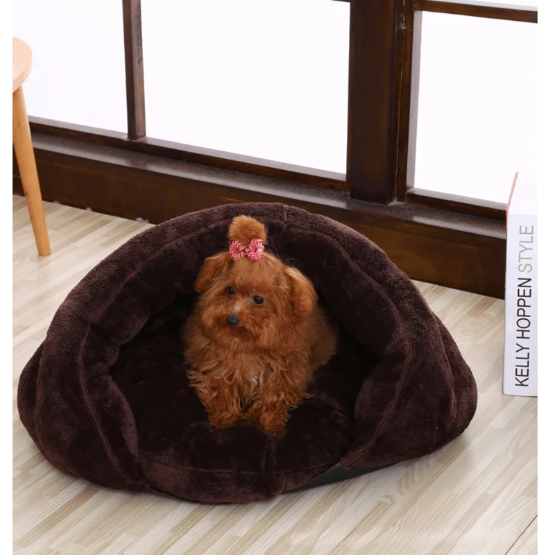 

Зимняя кровать для домашних животных, супермягкая плюшевая теплая собачья будка, гнездо для кошек, коврик для глубокого сна, домашний диван ...
