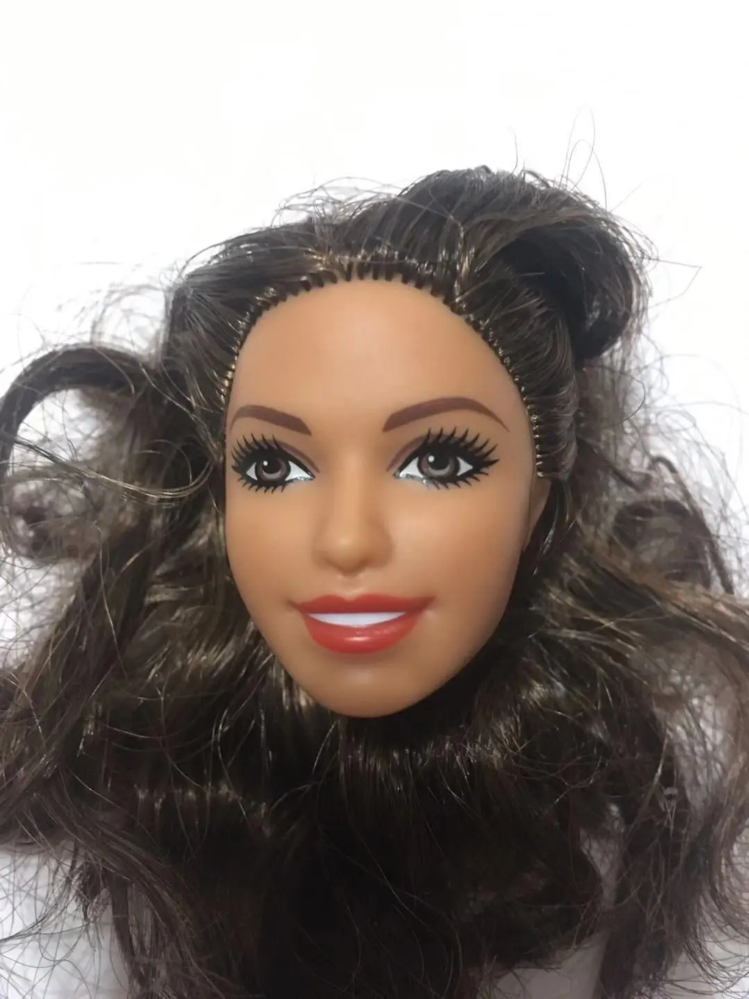 Редкое лицо голова куклы Азия лицо кукла аксессуары принцесса игрушка голова 1/6 Мода части куклы Черный Фиолетовый волосы кукла голова части