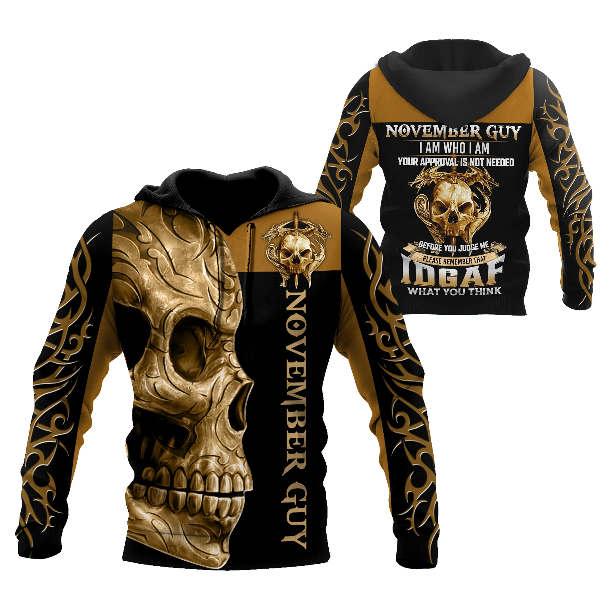 

3D, толстовки с капюшоном, женские толстовки мужские куртки с капюшоном и принтом с золотыми черепами в стиле «хип-хоп» с принтом в виде пулов...