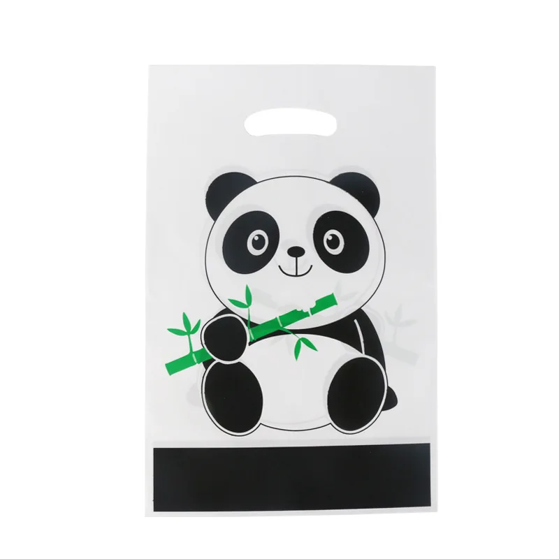 Panda 10 шт./лот Подарочная сумка для пожарной машины для вечеринки в честь Дня рождения ребенка, пластиковая сумка для украшения детских конфет - Цвет: Panda