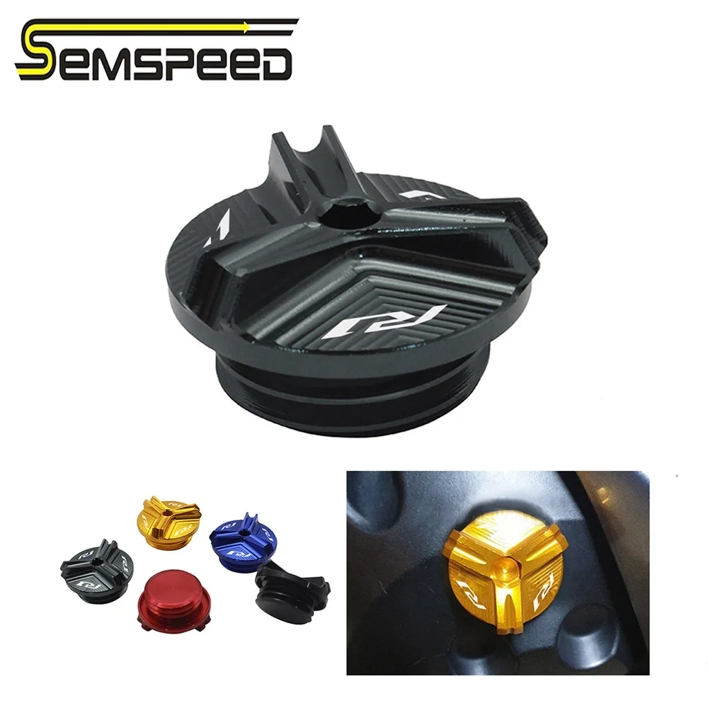 SEMSPEED Мотоцикл CNC масляный наполнитель колпачок штепсельная крышка для Yamaha R1 YZF YZFR1