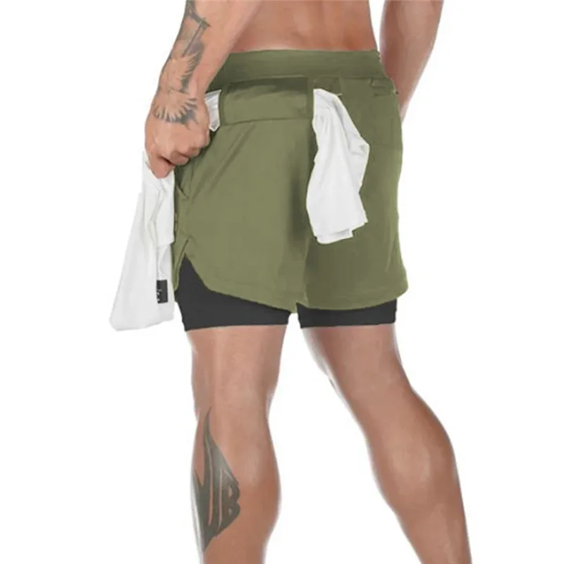 

2020 Summer Running Shorts Men 2 in 1 Sports Jogging Fitness Shorts Training Quick Dry Mens Gym Men Shorts Sport gym Short Pants