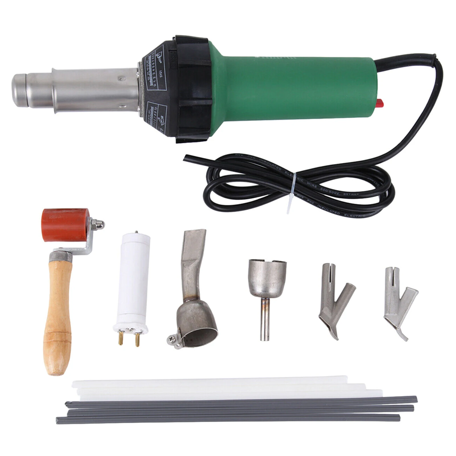 1600W Hot Air Welding Machine Kit Plastics Heat-Welders Tools Set with Welding Speed Nozzle & Roller Rod