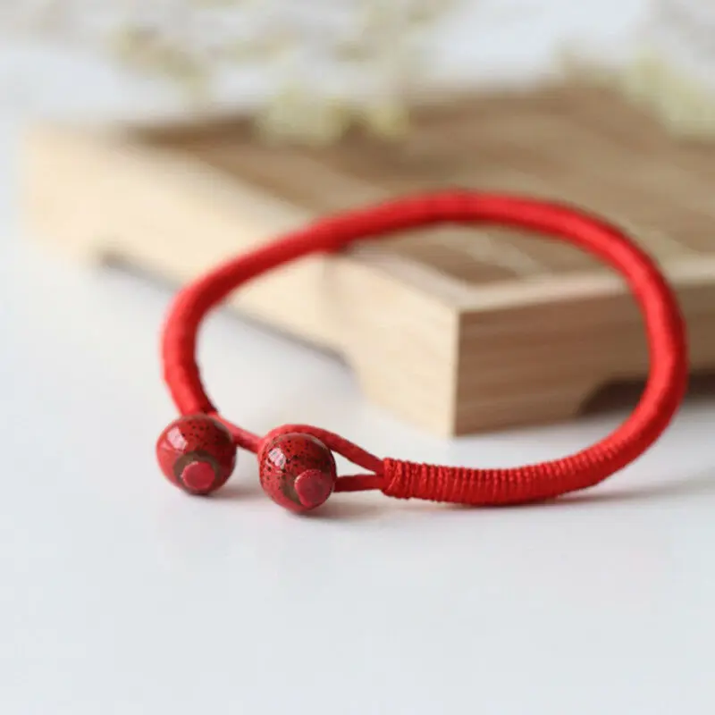Унисекс китайский красный счастливый влюбленный браслет для женщин и мужчин