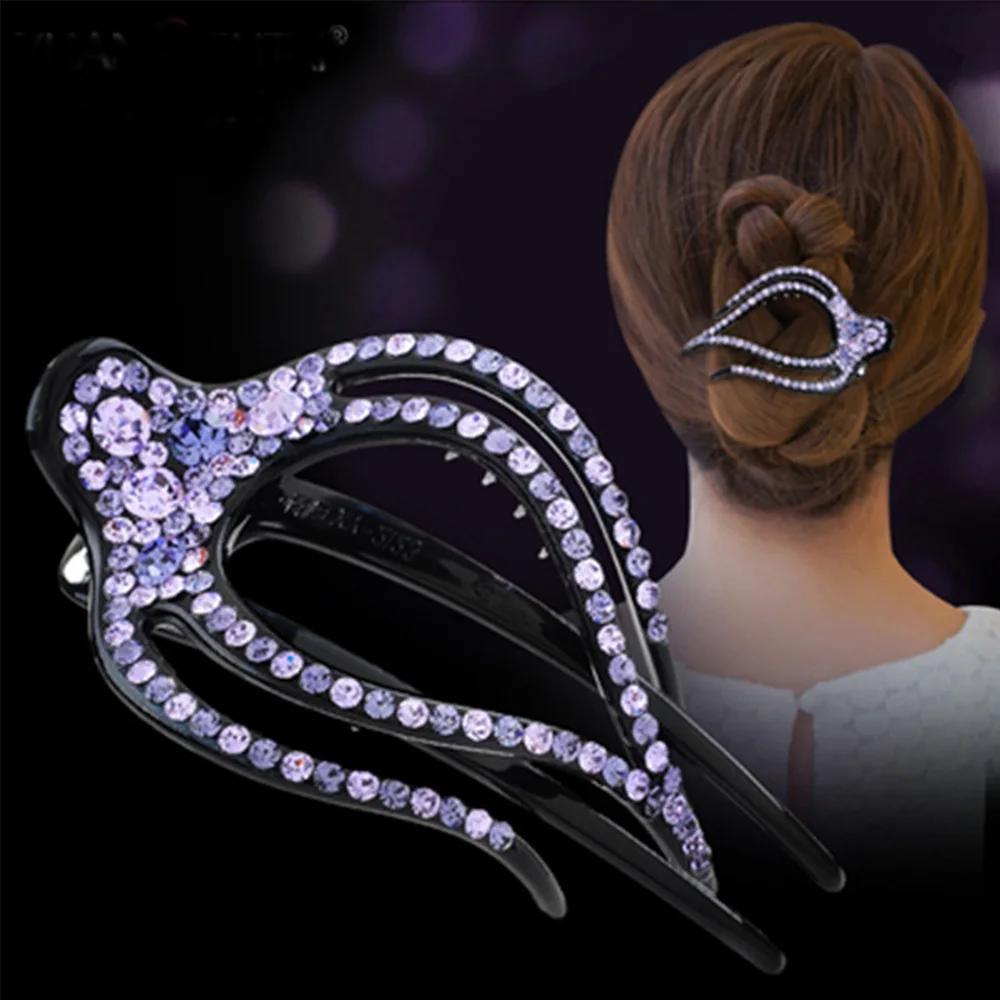 Модные Шпильки Стразы заколки большого размера для волос с изображением