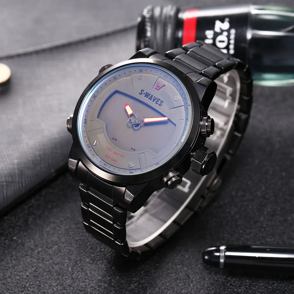 Часы наручные SWAVES мужские светодиодсветодиодный аналоговые цифровые