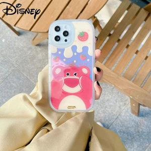 Disney Strawberry Bear Gradient Laser Phone Case for iPhone 13 13 Pro 13 Promax 12 12 Pro Max 11 Pro XS MAX XR 7 8P Phone Case