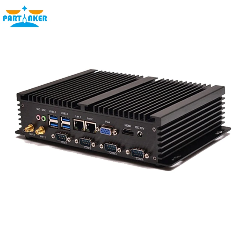 Partaker I2 Intel Celeron 1037u Промышленные ПК 1007u HDMI 4 RS232 двойной NIC 2 LAN 8 USB Wi Fi прочный