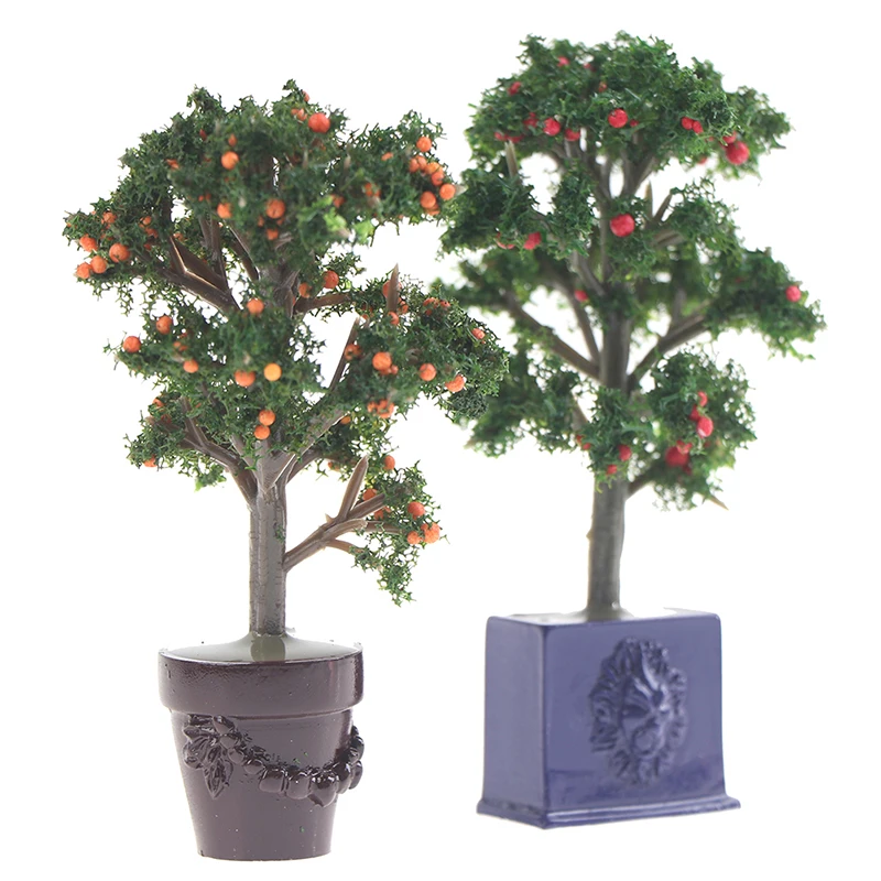 

1/12 Potted Tangerine Tree Plant Miniature Fairy Garden Plants Fruit Trees Plants Dollhouse Miniature Accessory